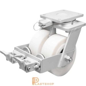 Bromsat länkhjul BP-D PA6 G 200/264, 5000 kg, DKL, vit bana