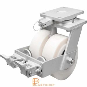 Bromsat länkhjul BP-D PA6 G 300/375, 5000 kg, DKL, vit bana