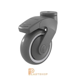 Bromsat länkhjul BC-ESD PP/TPE 100/140, 100 kg, KL, grå bana