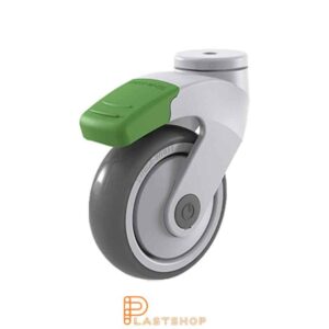 Bromsat länkhjul BC PP/TPE 100/140, 100 kg, KL, grå bana