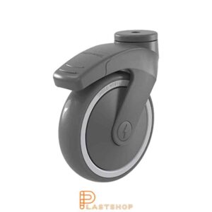 Bromsat länkhjul BC-ESD PP/TPE 125/160, 100 kg, KL, grå bana