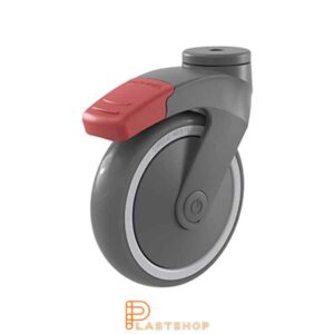 Bromsat länkhjul BC PP/TPE 125/160, 100 kg, KL, grå bana