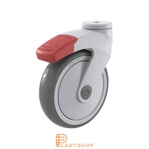 Bromsat länkhjul BC PP/TPE 125/160, 100 kg, KL, grå bana