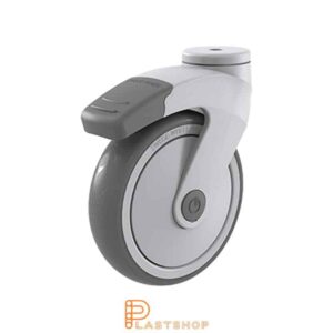 Bromsat länkhjul BC PP/TPE 125/160, 100 kg, KL, grå bana