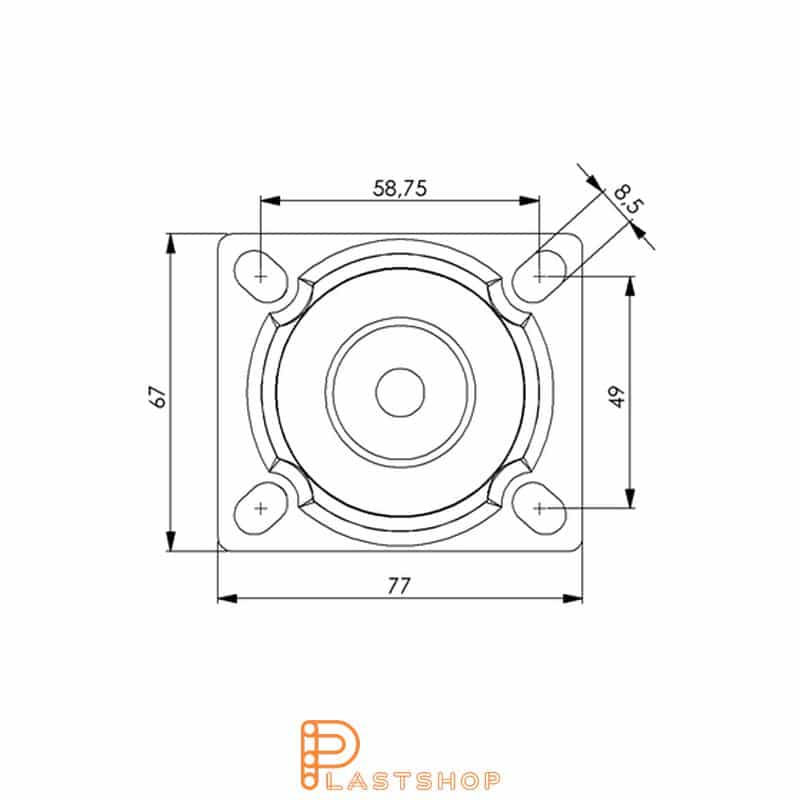 Länkhjul LP PP/TPE 125/167, 100 kg, KL, grå bana