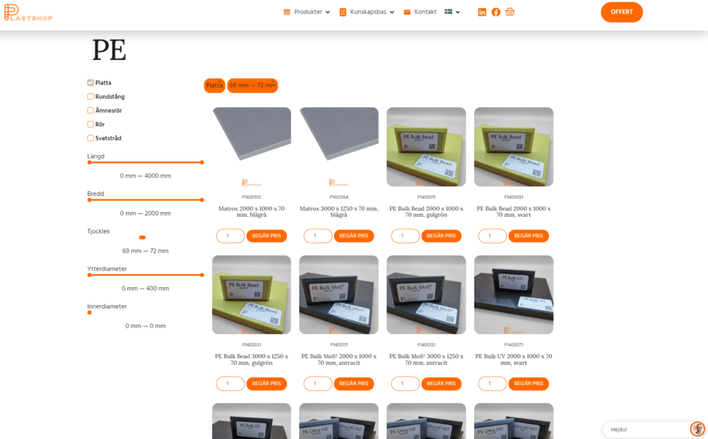 Filtrera bland produkter