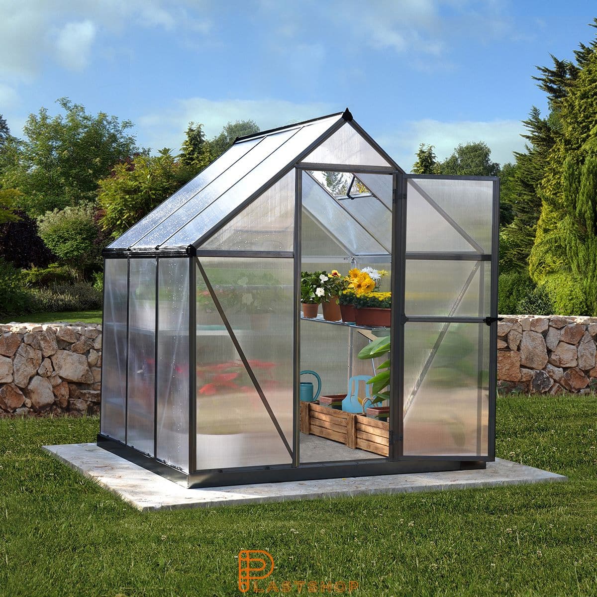 Växthus Mythos 3.4 m², grå