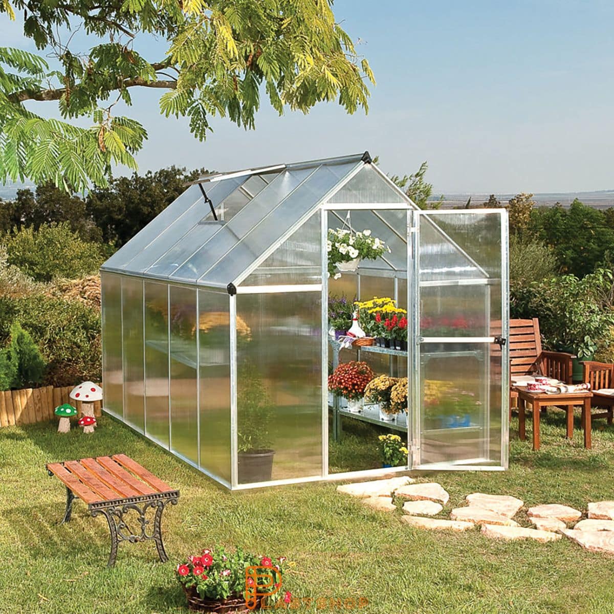 Växthus Mythos 5.7 m², silver